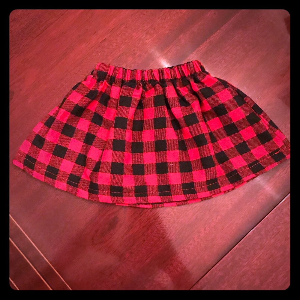 Handmade skirt black and white buffalo check
